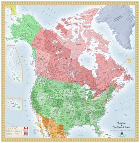 map of the usa and canada